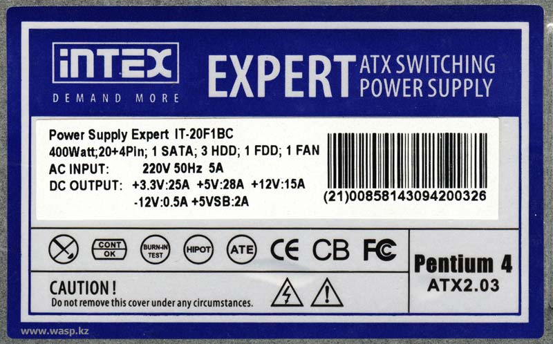   Intex IT-20F1BC Expert 400W 