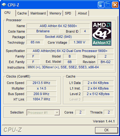 AMD Athlon 64 X2 5600+ Brisbane   