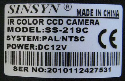 IR Color CCD Camera SS-219C Sinsyn 