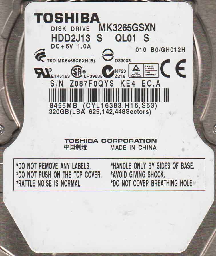 Toshiba MK3265GSX   HDD   