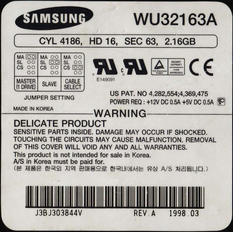 Samsung WU32163A 2.16 GB 