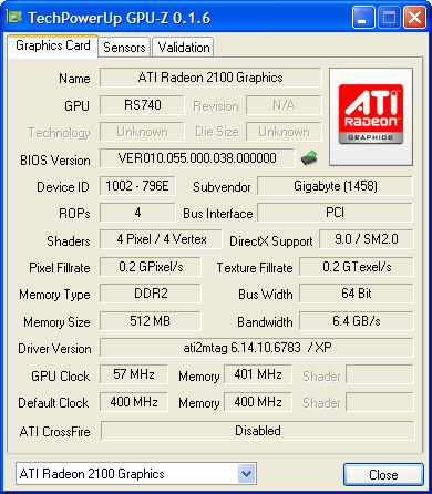 Tech Power Up ATI Radeon 2100 Graphics Gigabyte GA-MA74GM-S2H