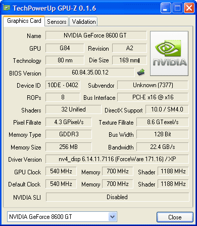 Colorful GeForce8600GT 526  