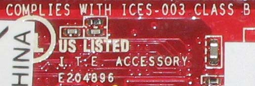 E204896 complies with ICES-003 Class B US listed