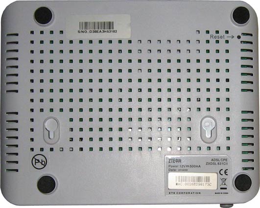  ZTE ZXDSL 831 CII ADSL Modem/Router, 4 x 10/100Base-T, ADSL2+