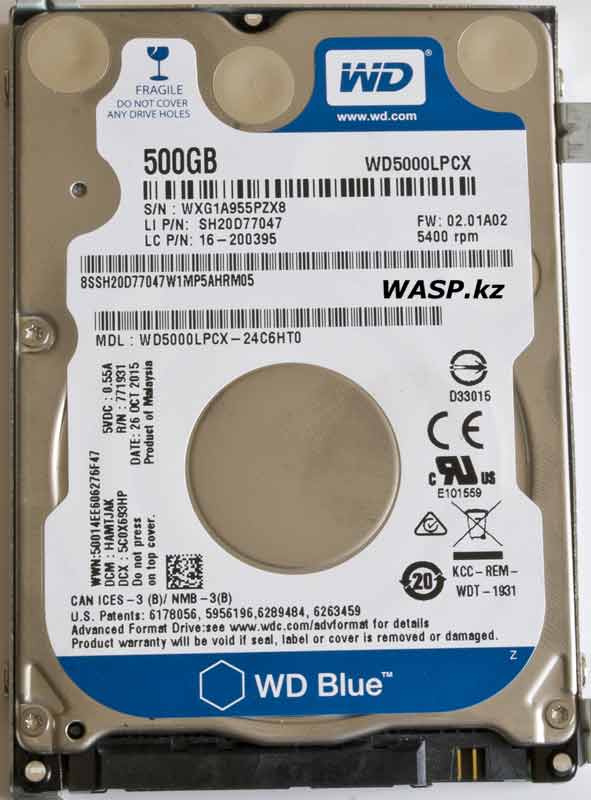 Western Digital WD5000LPCX-24C6HT0 жесткий диск