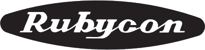 Логотип компании Rubycon Corporation, он наносится на продукцию