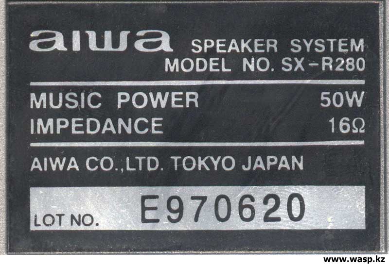 Aiwa SX-R280   Speaker system