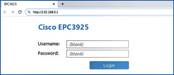 Как попасть в веб-интерфейс модема Cisco EPC3925 все его настройки