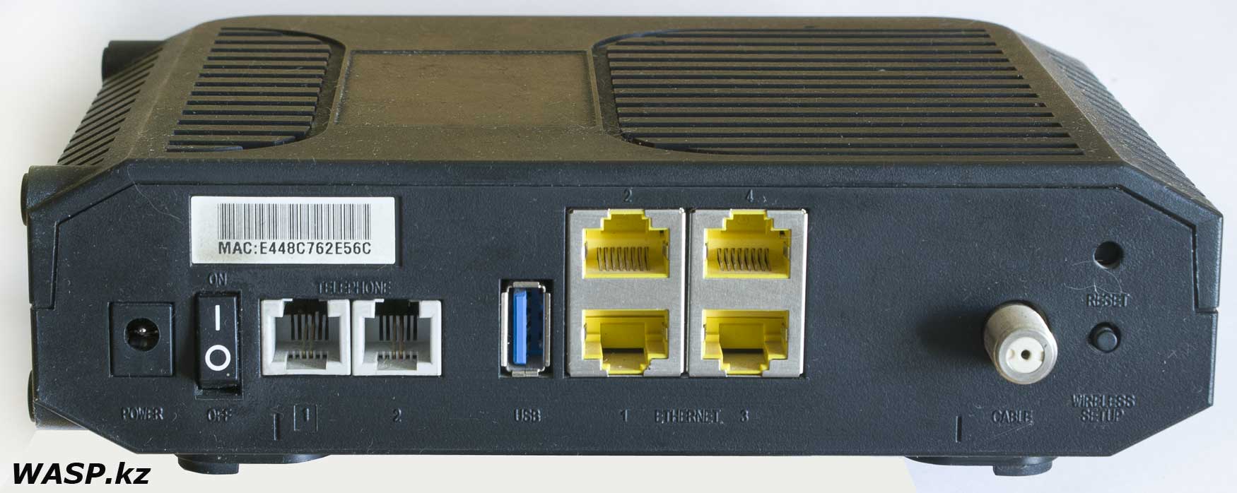 Cisco EPC3925 задняя сторона все разъемы и элементы