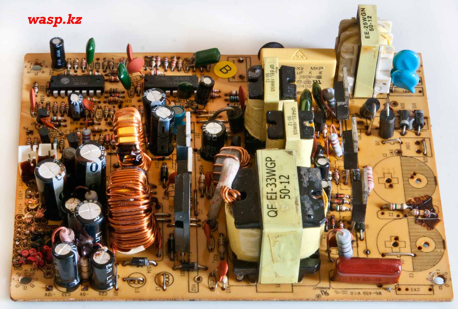 MT P4 ATX-350 плата в блоке питания WG-450 V:1.0 схема, разборка