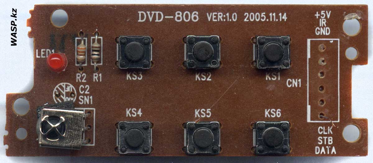 DVD-806 VER:1.0 плата кнопок в Elenberg DVDP-2402