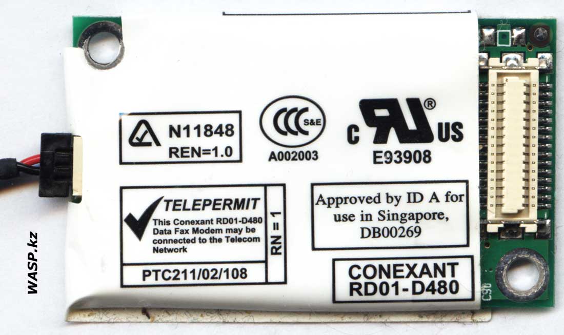 Conexant RD01-D480 описание Dial-Up модема для ноутбука