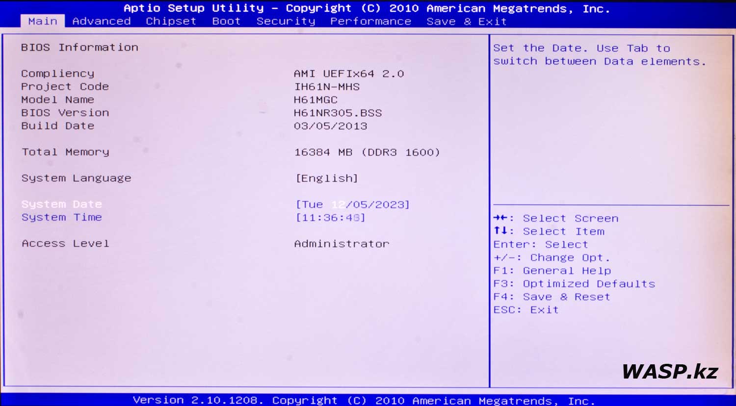 BIOS матплаты Biostar H61MGC все настройки AMI UEFIх64 2.0
