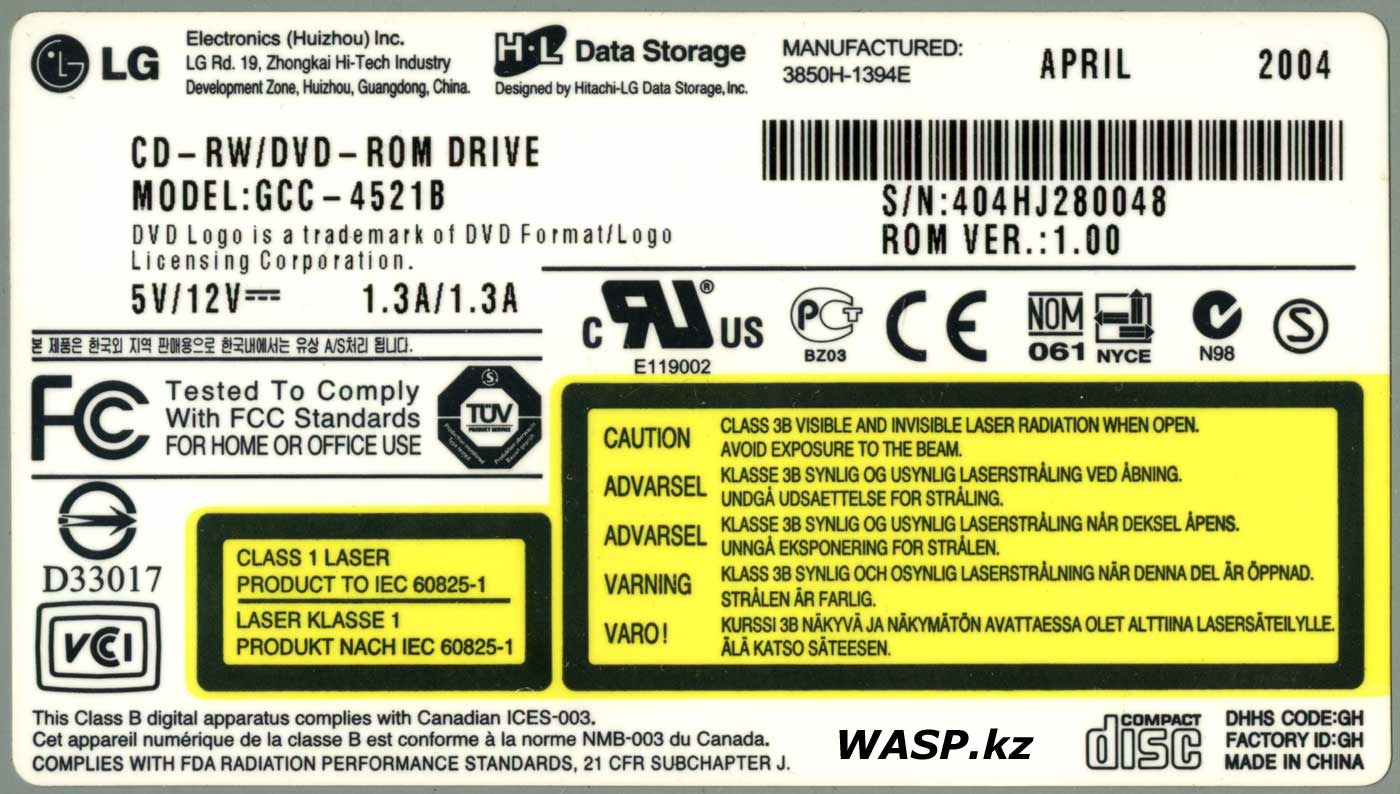 Обзор LG GCC-4521B CD-RW/DVD-ROM DRIVE полное описание