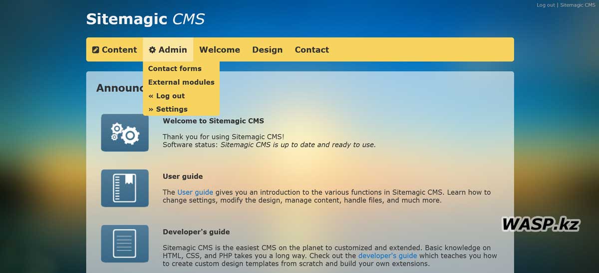 Sitemagic CMS настройка движка для сайта - Settings