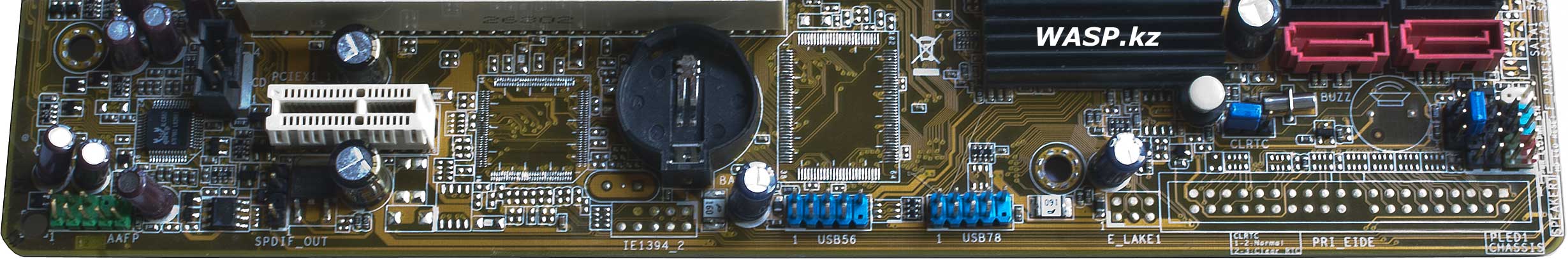 Asus P5LD2-VM SE нижняя сторона материнской платы