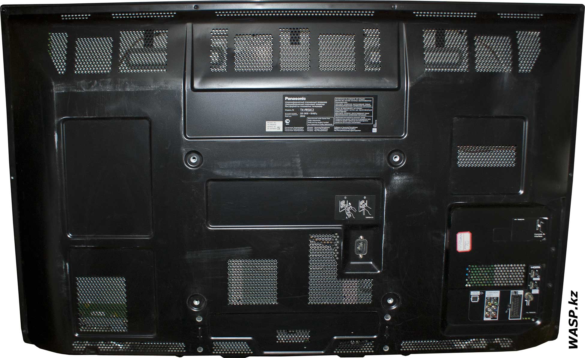 Panasonic VIERA TX-PR50C2 задняя панель телевизора, описание
