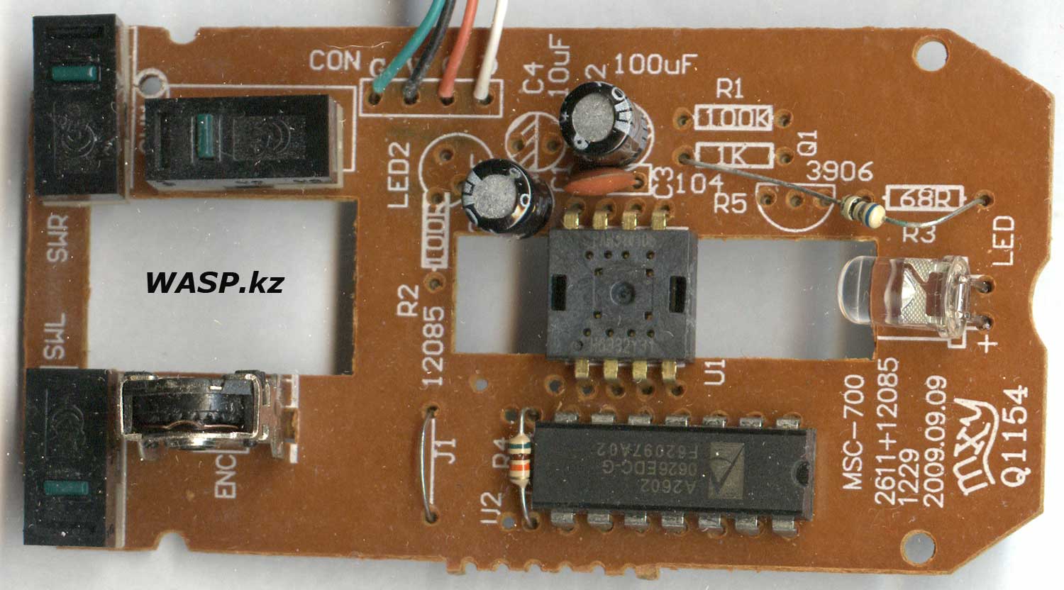 A4Tech плата контроллер мыши MSC-700 полное описание и схема
