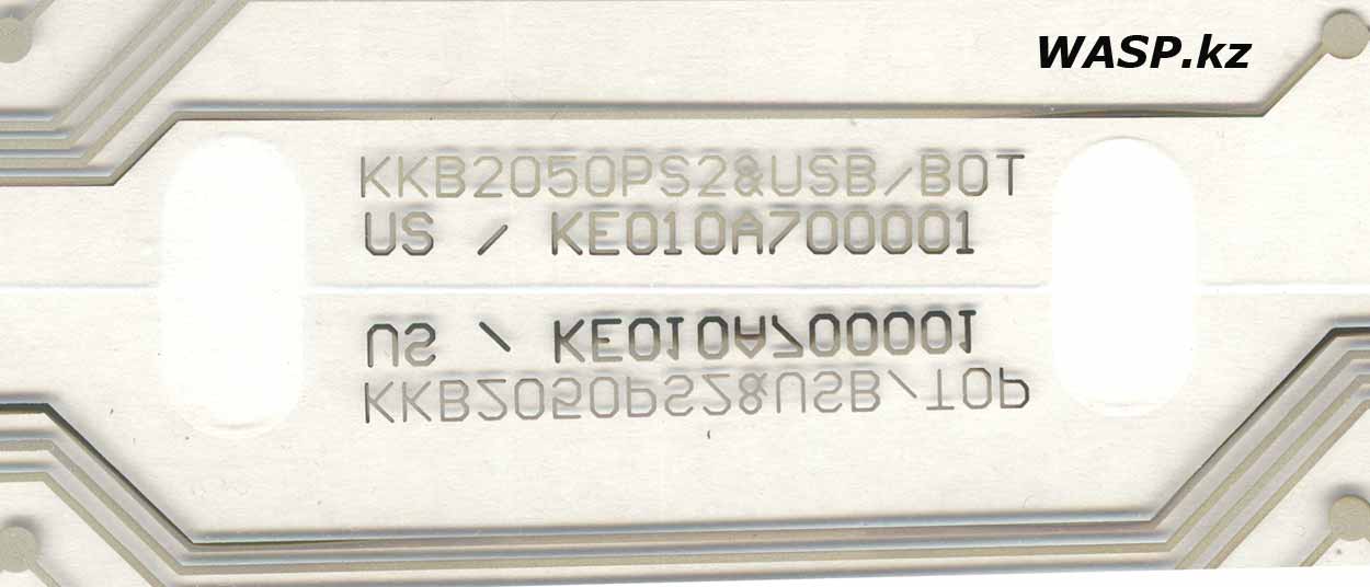 KKB2050PS2&USB US/KE010A70000 разборка клавиатуры