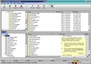 Главное окно программы Easy CD Creator напоминает обычный менеджер файлов