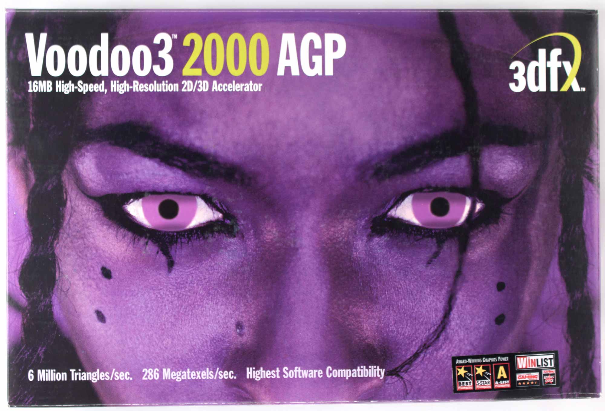 Voodoo 3 2000 AGP 1999 года 16 Гб коробка видеокарты