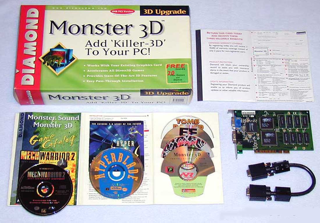 Diamond Monster 3D видеокарта с GPU 3Dfx Voodoo