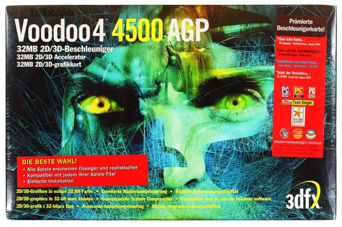 Voodoo 4 4500 AGP старая видеокарта описание