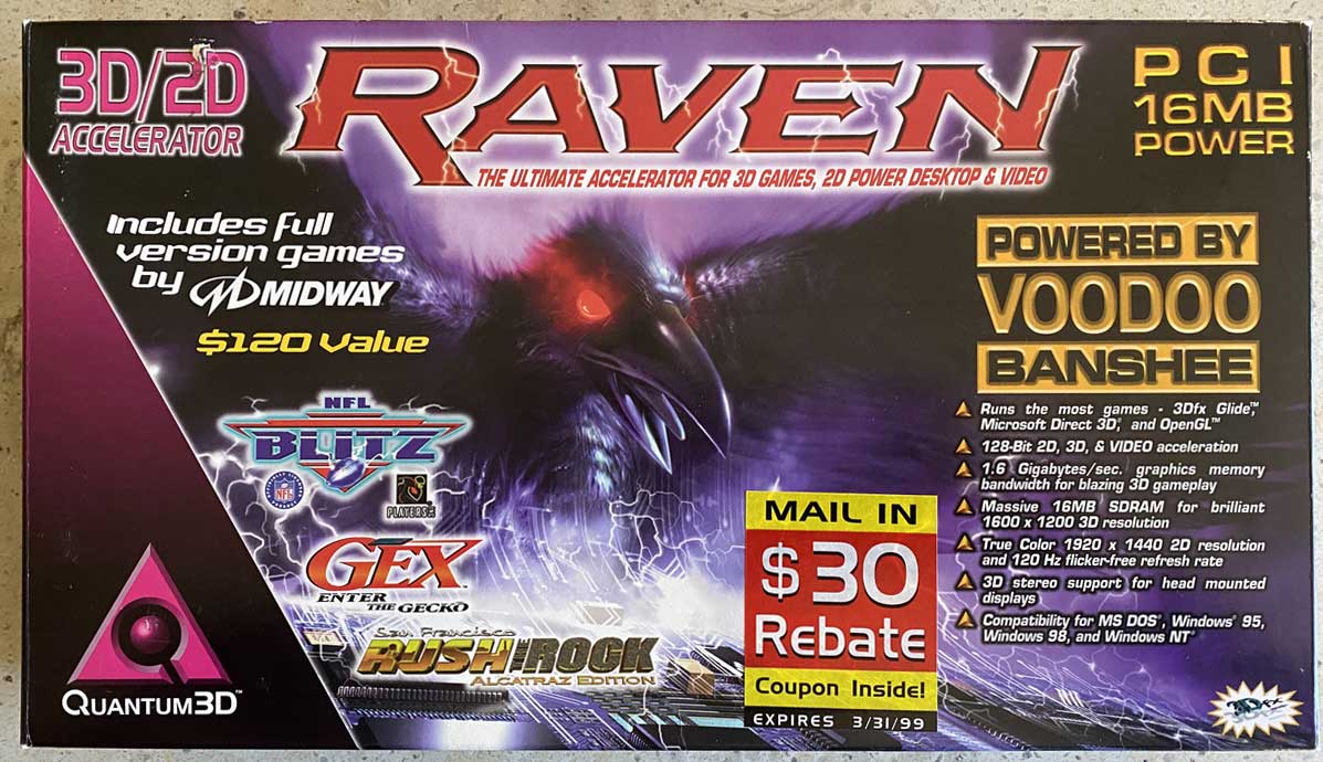Raven Voodoo Banshee PCI 16 Mb Quantum 3D описание видеокарты