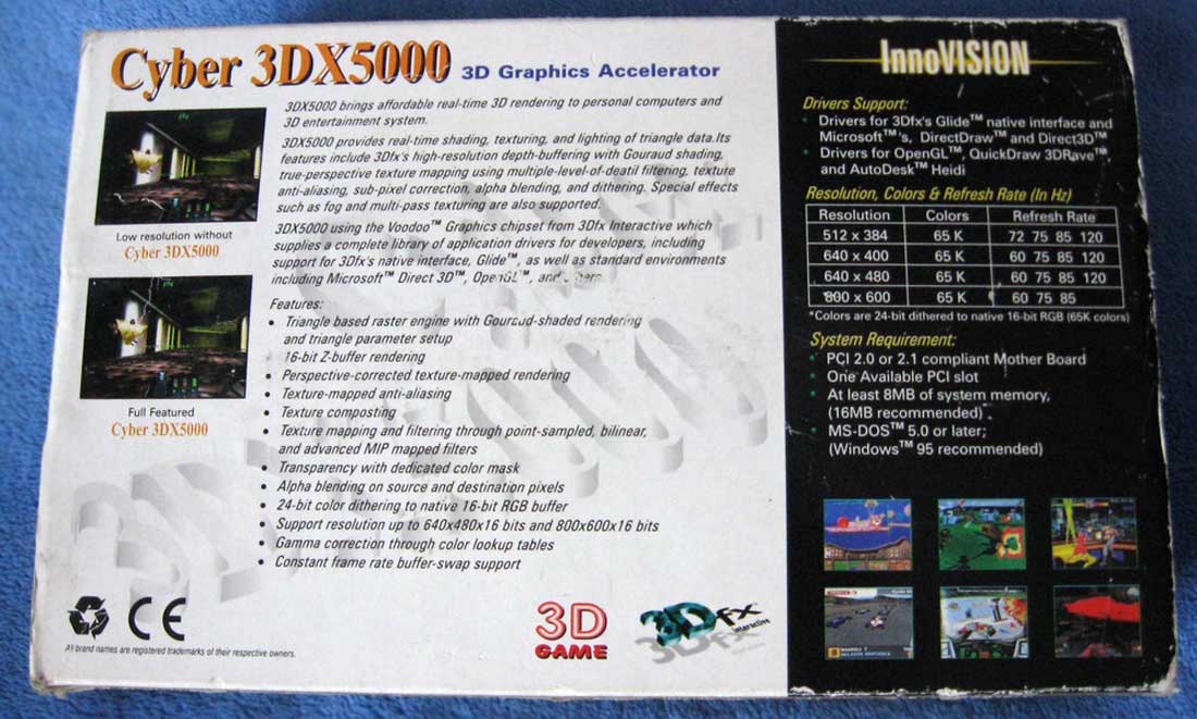 3Dfx Voodoo видеокарта Innovision или Mighty FX6M мощная