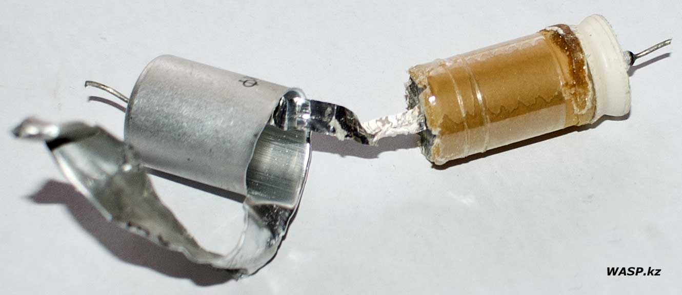 Как устроен электролитический конденсатор К50-29 из СССР, разборка