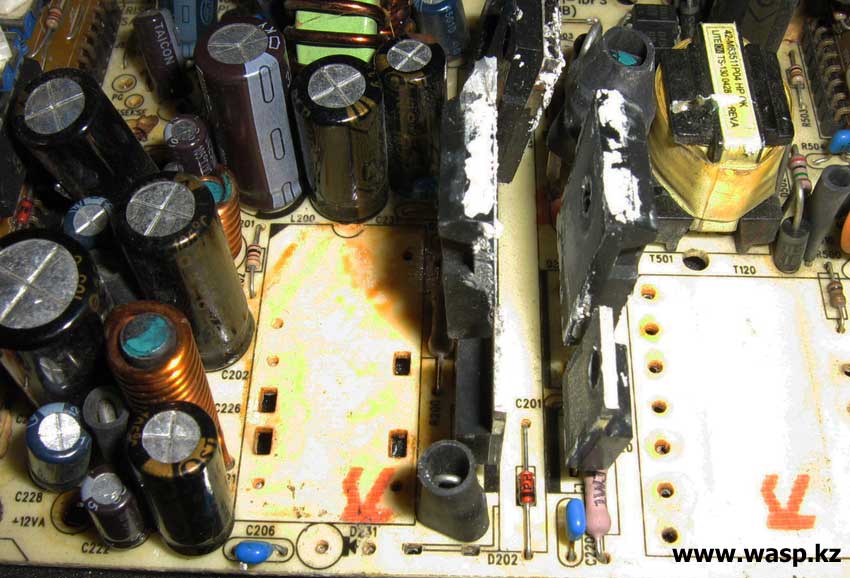 Dell DLP-WA540 радиаторы и трансформаторы выпаяны