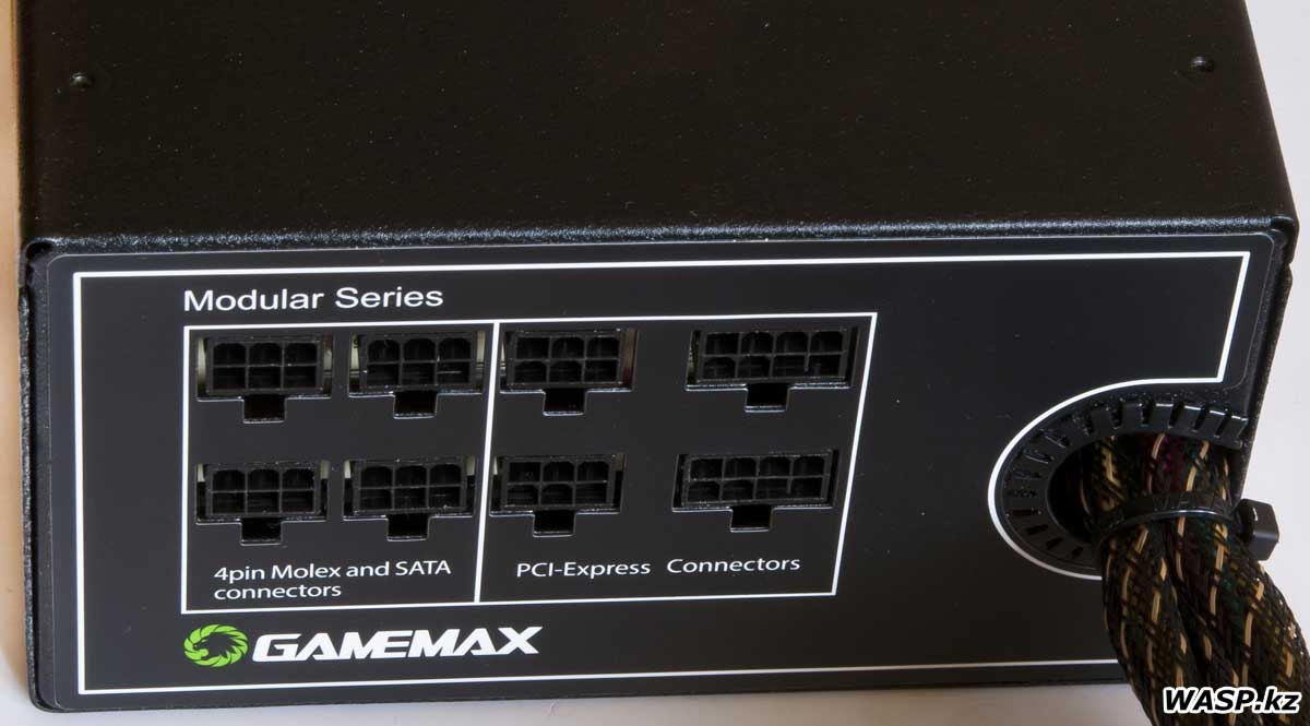 Gamemax GM-800 модульная конструкция кабелей