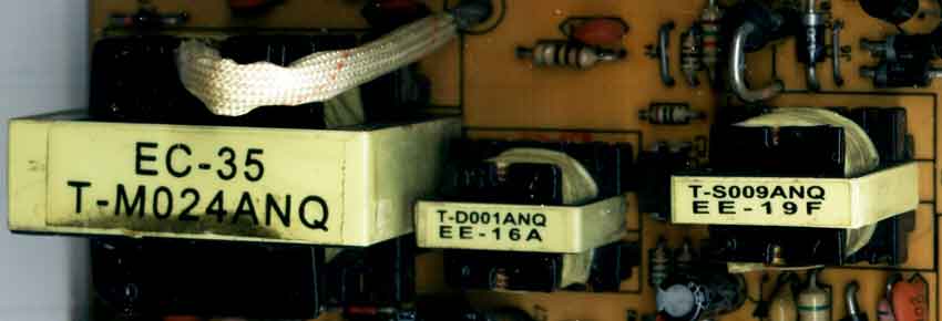 трансформаторы в блоке питания ПК EC-35, EE-16A, EE-19F