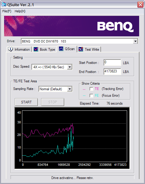 тестирование привода BenQ DW1670