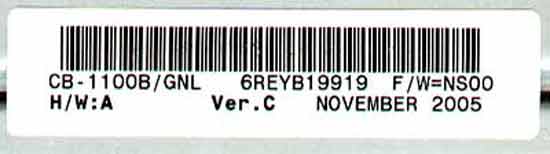 штрих-код cd - 1100B/GNL Sony NEC Optiarc Combo CB-1100