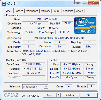 разгон процессора Core i5 3330 Ivy Bridge