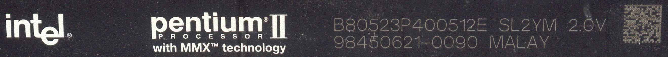 Pentium II B80523P400512E SL2YM 2.0V 98450621-0090 MALAY