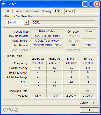 SPD A-DATA DDR-2 1066+ Extreme Edition AD21066E001GU
