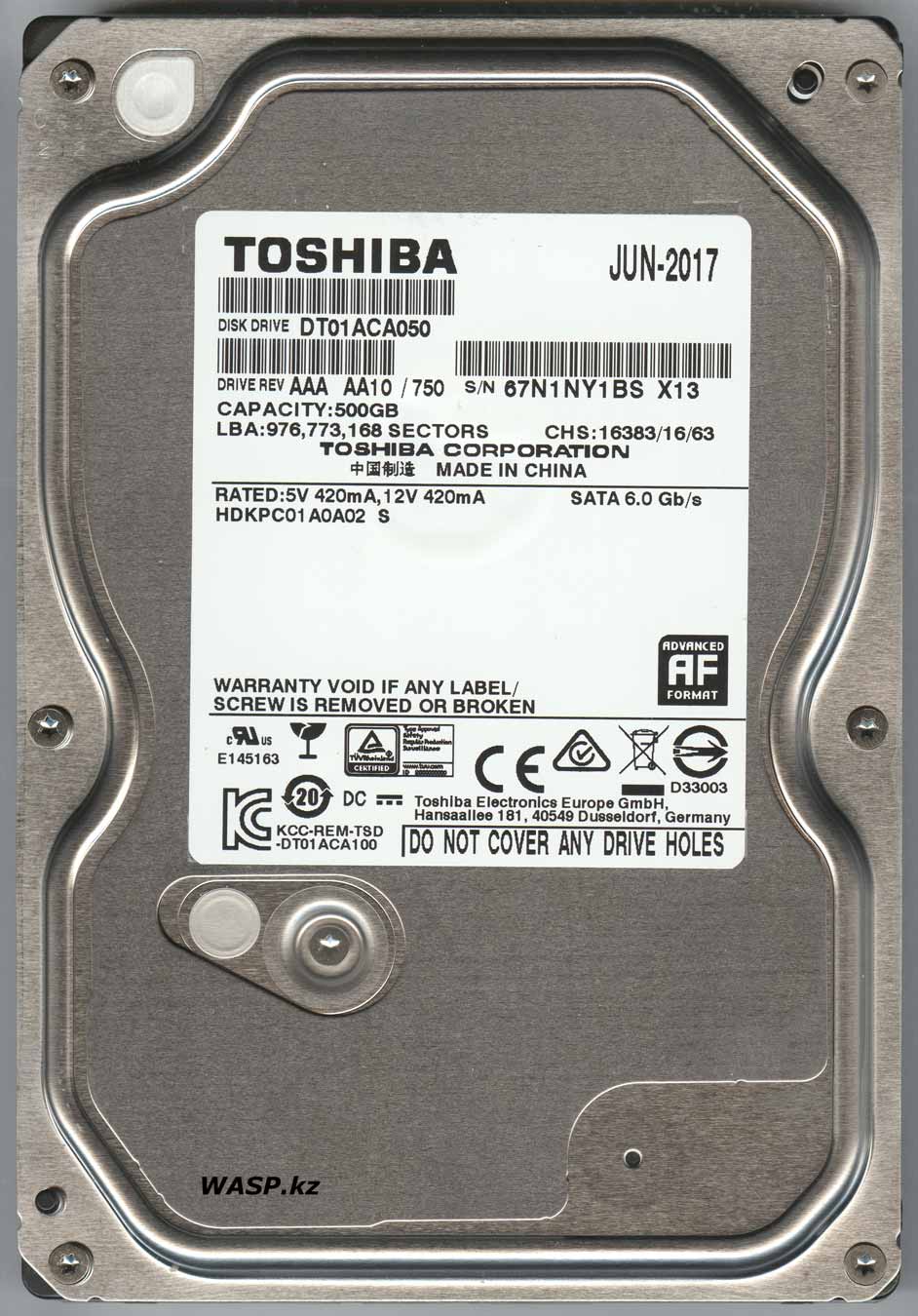 Toshiba DT01ACA050 обзор жесткого диска 500 Гб
