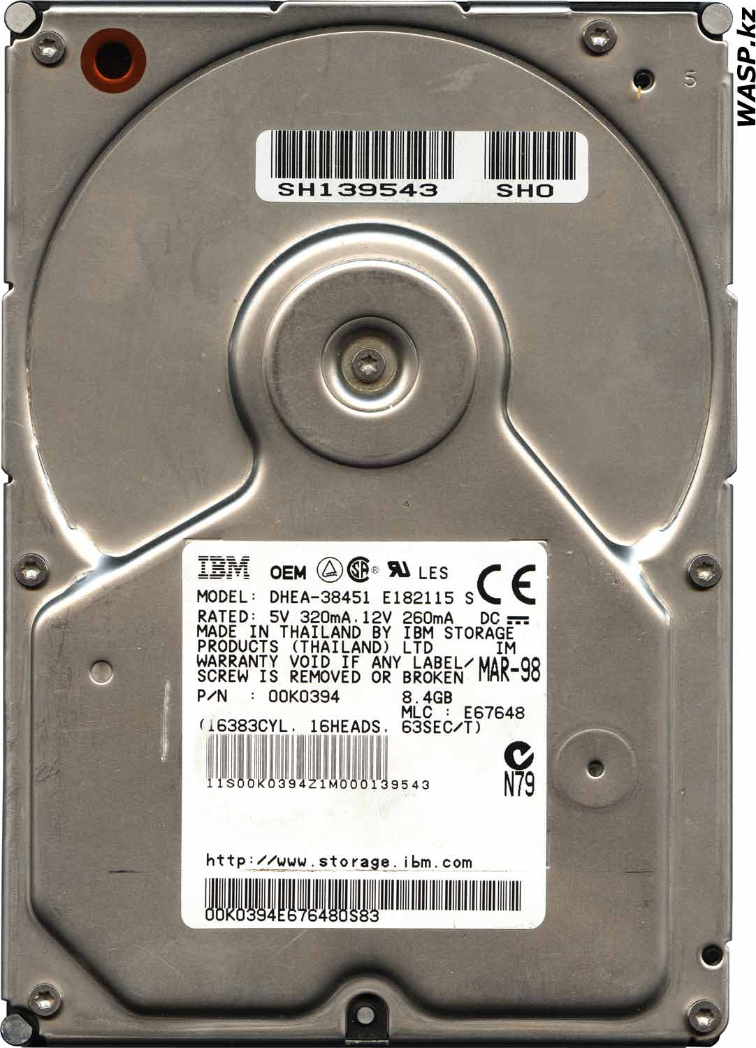 IBM DHEA-38451 жесткий диск антиквариат