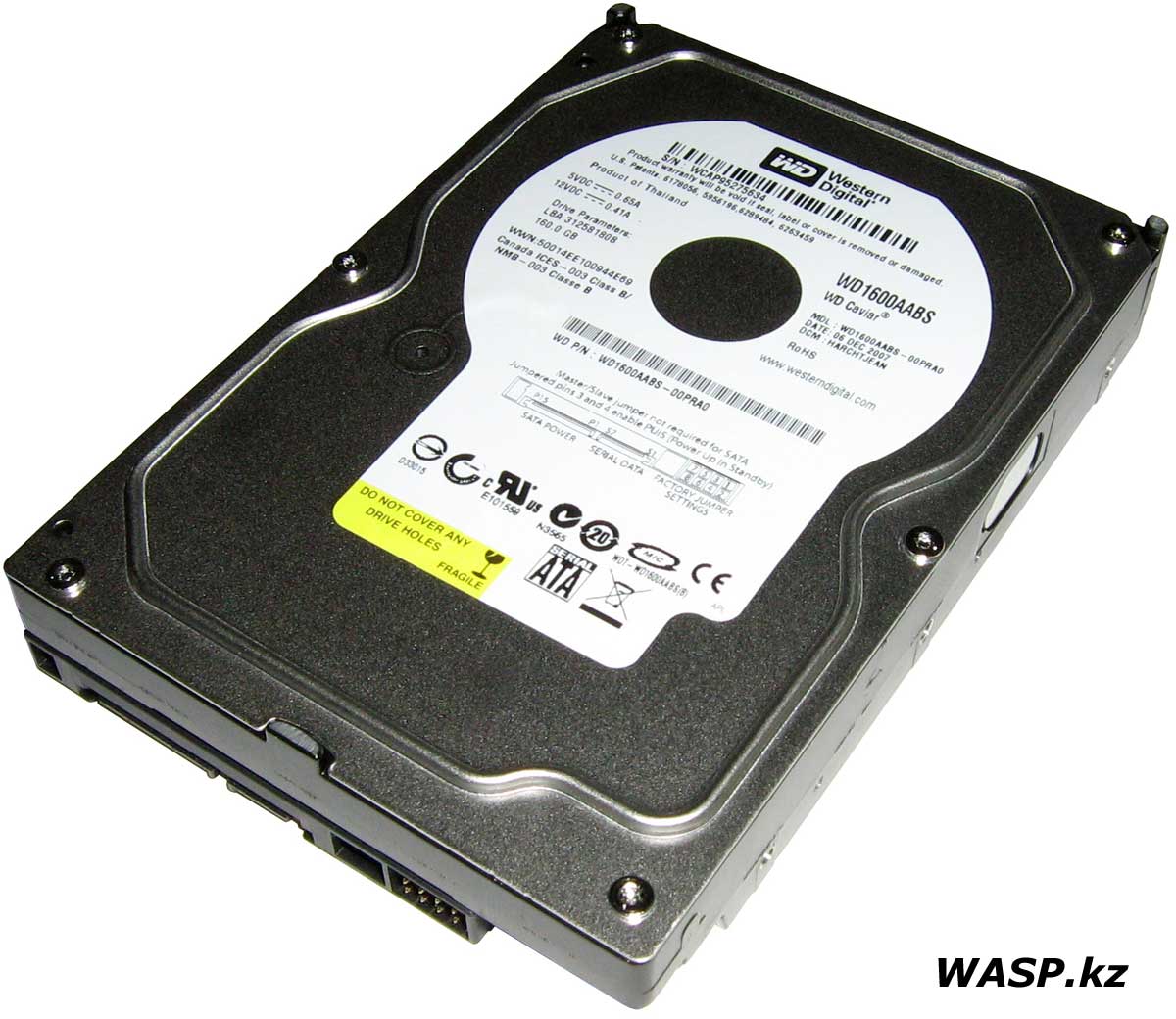 Жесткий диск Western Digital WD 1600AABS, 160GB, SATA-II серия Caviar