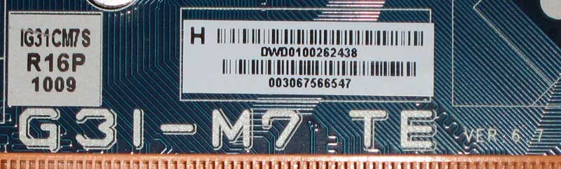 IG31CM7S маркировки на матплате Biostar G31-M7 TE
