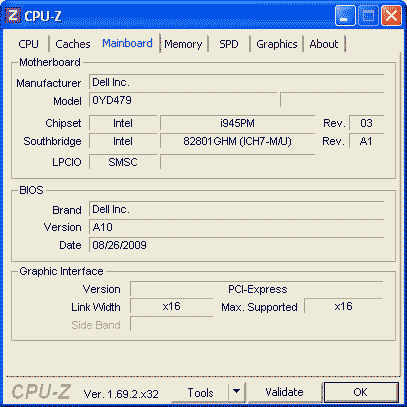 Матплата LA-2881P в программе CPU-Z