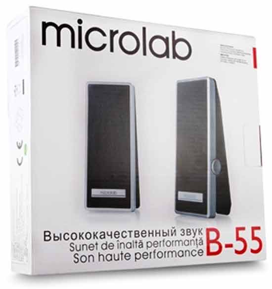 Microlab B-55 упаковка и комплектация компьютерной АС