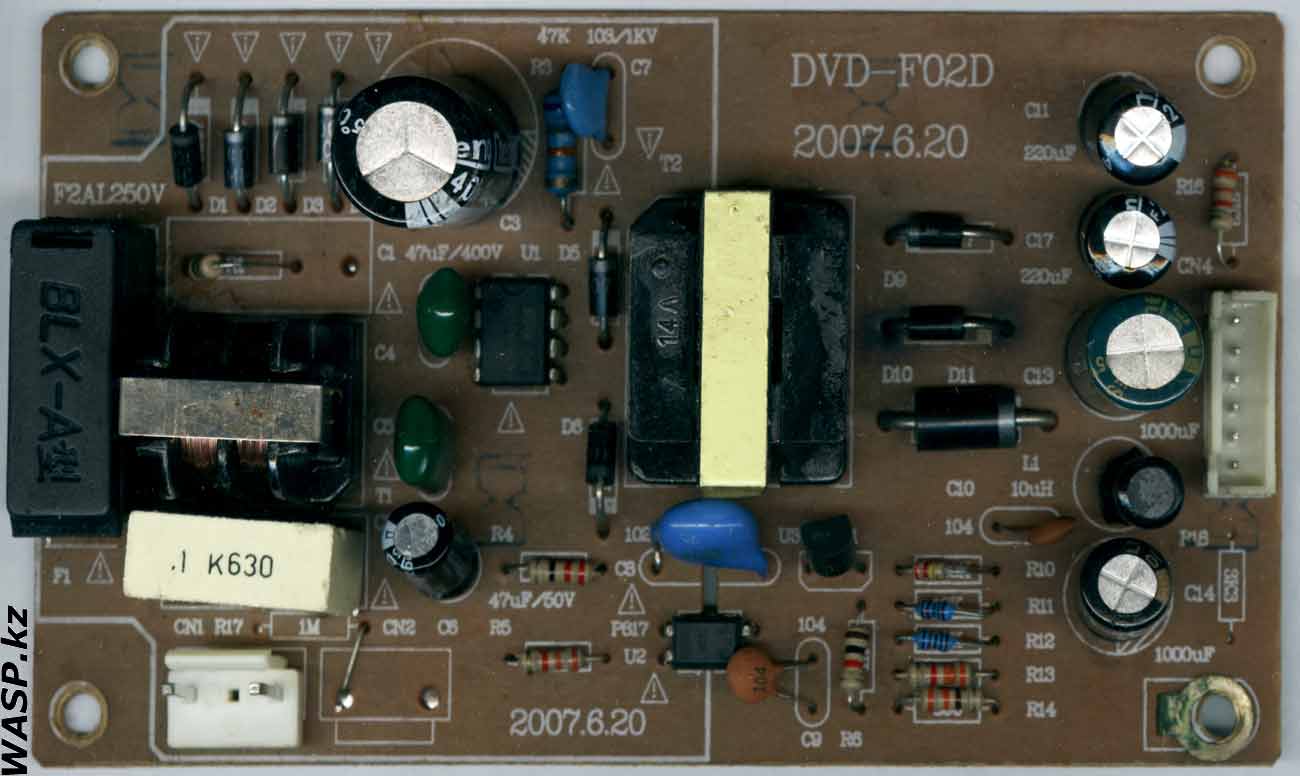 DVD-F02D схема блока питания SASUIZF DVD-6600A
