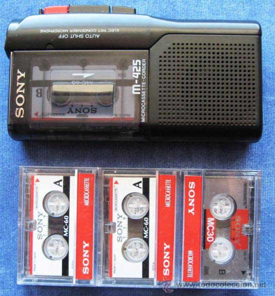 диктофон Sony M-425 и микрокассеты MC3 и MC-60