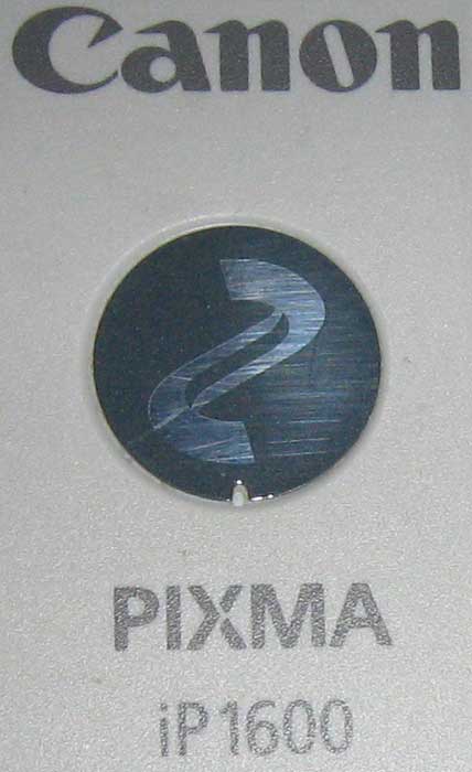 струйный принтер Canon PIXMA iP1600 логотип и знак на крышке