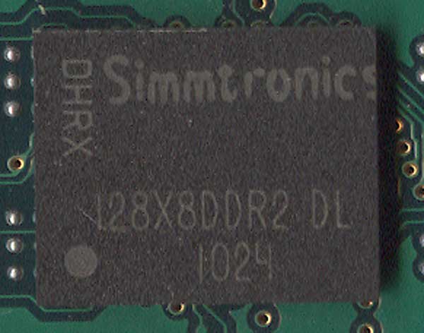 Маркировка на чипах памяти Simmtronics 128X8DDR2 DL
