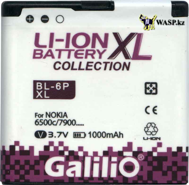 батарейка Galilio BL-6P XL на сотовый телефон NOKIA